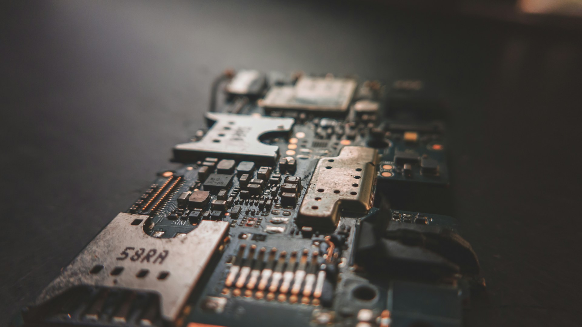 black and gray computer motherboard